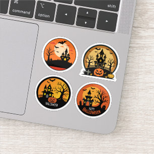 Adesivo Conjunto de Vinhetas Feliz de Halloween