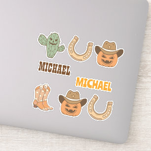 Adesivo Conjunto Divertido de Halloween Western Personaliz