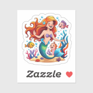 Adesivo Conjunto Divertido Personalizado de Amigas Sereias