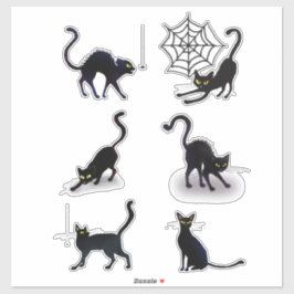 Adesivo Conjunto Halloween Black Cats and Spiders ID852