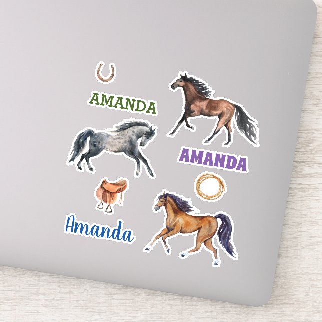 Adesivo Conjunto Personalizado de Nome de Amante de Cavalo (Detalhe)