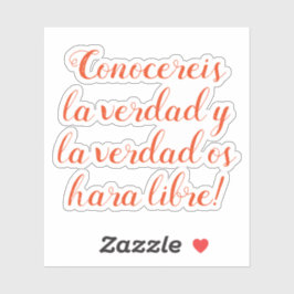 Adesivo Conocereis la verdad y la verdad os hara libre