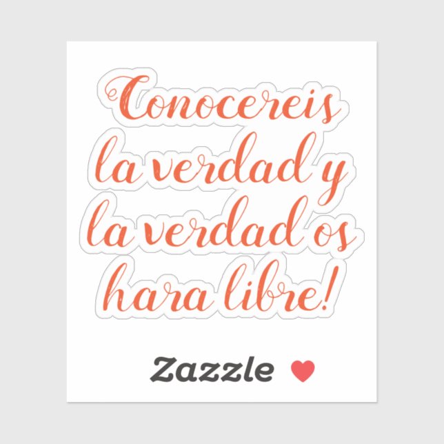 Adesivo Conocereis la verdad y la verdad os hara libre (Folha)