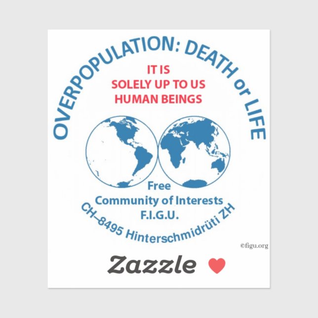Adesivo Consciência sobre a sobrepopulação (Folha)