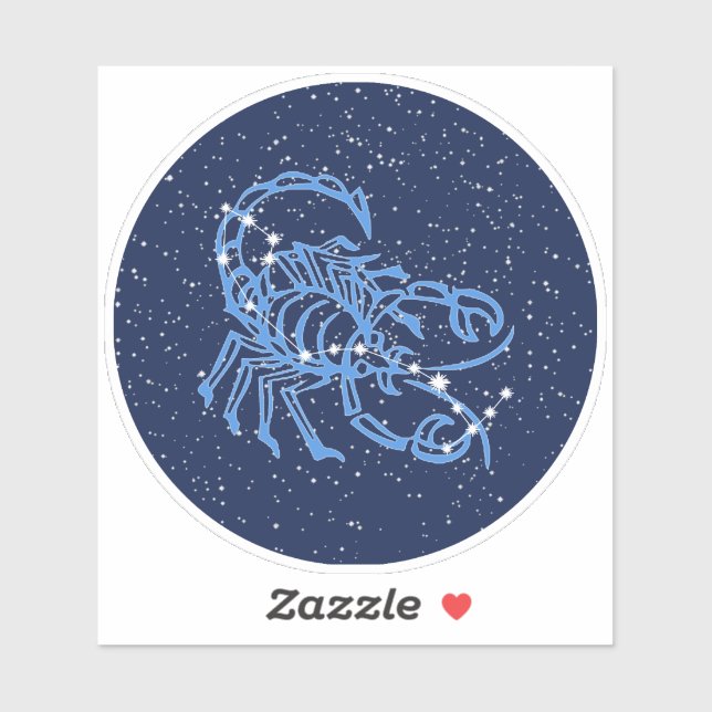 Adesivo Constelação Scorpio e Sinal Zodiac com Estrelas (Folha)