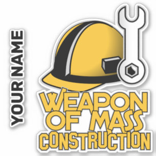 Adesivo Construção de nome personalizado