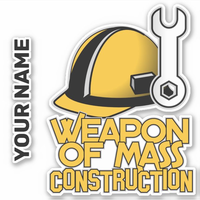 Adesivo Construção de nome personalizado (Frente)