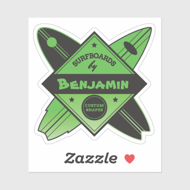Adesivo Construtor de Surfboard Personalizado Retroativo (Folha)