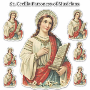 Adesivo Consumidor católico de St Cecilia dos músicos