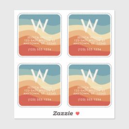 Adesivo Contato Pessoal com o Monograma com Faixa Retroati