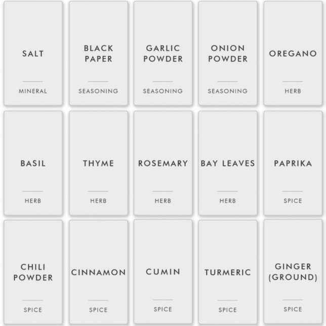 Adesivo Contentor Mínimo Simples de Cozinha de Jar de Espe (Frente)