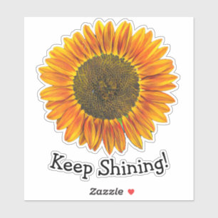Adesivo Continue brilhando com Sunflower em amarelo