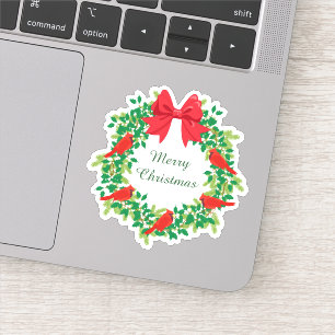 Adesivo Contorno cardinal vermelho da grinalda do Natal