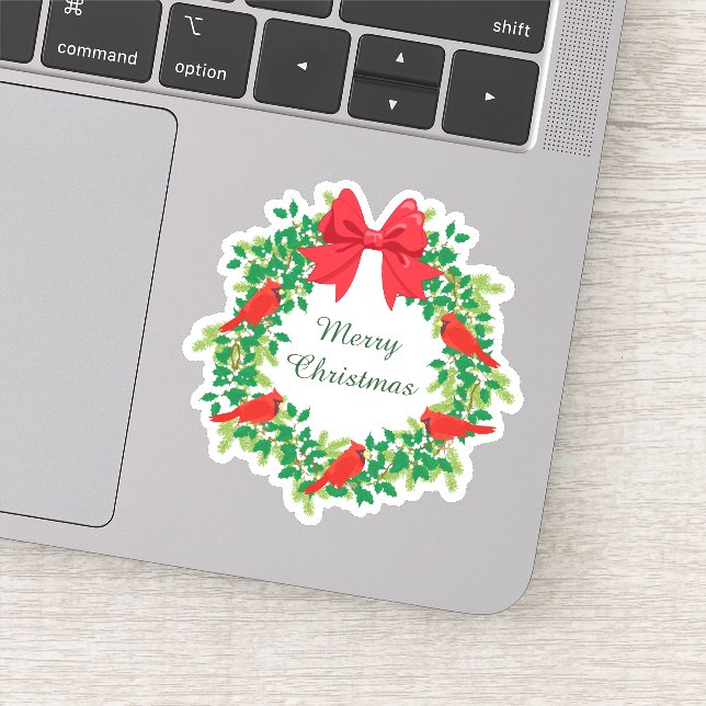 Adesivo Contorno cardinal vermelho da grinalda do Natal (Detalhe)