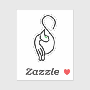 Adesivo Contorno de Gato de na moda Kitty