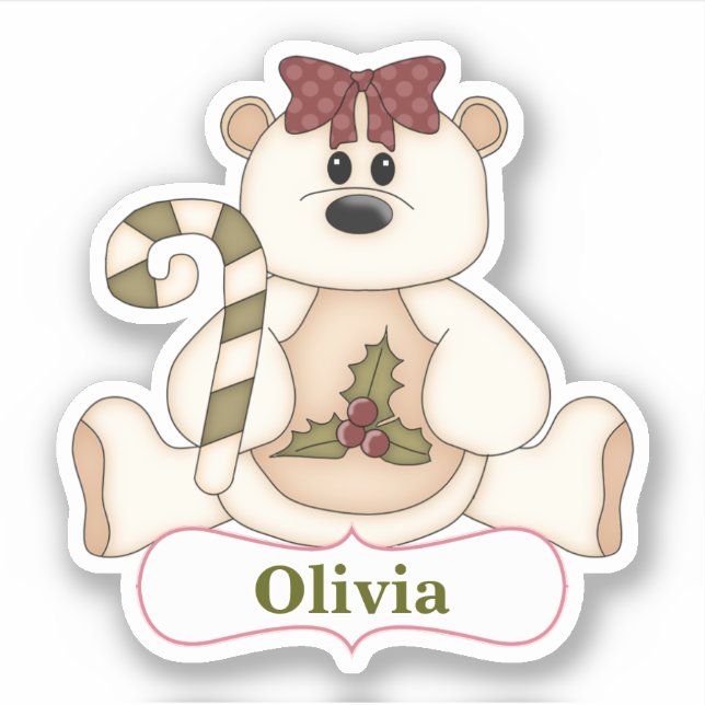 Adesivo Contorno de Natal do Urso do Candy (Frente)