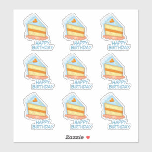 Adesivo Contorno do Bolo de Aniversário do Coração