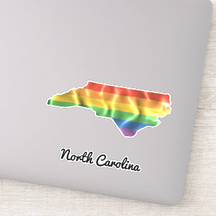Adesivo Contorno do Estado NC do Rainbow Flag North Caroli