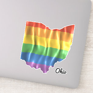 Adesivo Contorno do Estado OH do Rainbow Flag Ohio