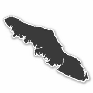 Adesivo Contorno do Mapa da Ilha de Vancouver - Silhouette