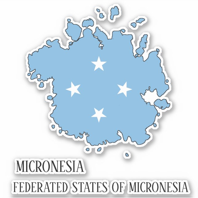 Adesivo Contorno do Mapa da Micronésia (Frente)