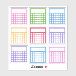 Adesivo Controlador de Hábito Mensal Colorido