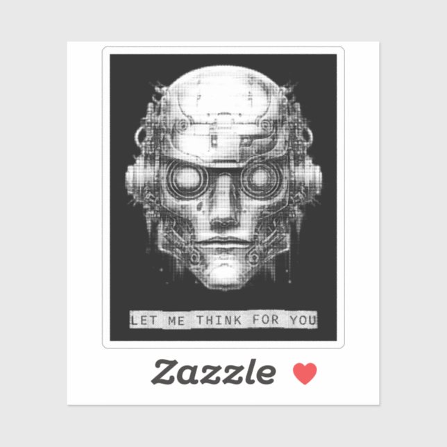 Adesivo Controle da mente Robô Cyberpunk (Folha)