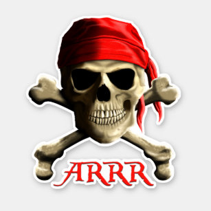 Adesivo Conversa de ARRR como um pirata Roger alegre