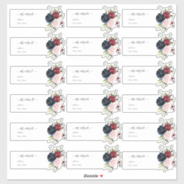 Adesivo Convidad Transparente Endereço Rubor Burgundy Azul