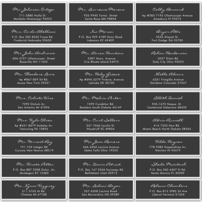 Adesivo Convidado para Casamento Negro e Branco da Caligra (Frente)