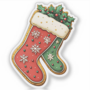 Adesivo Cookie das existências de Natal Vermelho e Verde