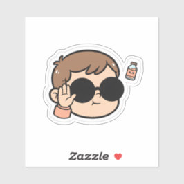 Adesivo Cool Baby Peace Sticker – Funny Chill Kid Vibes