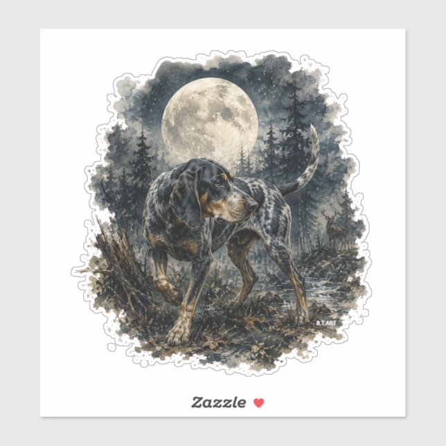 Adesivo Coonhound Bluetick (Folha)
