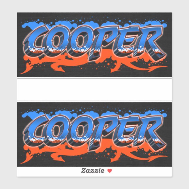 Adesivo Cooper Vorname Name Graffiti Aufkleber Sticker (Folha)