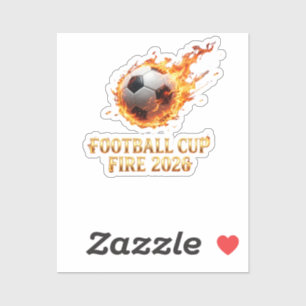 Adesivo Copa do Mundo de Futebol Fogo 2026 Bola de Futebol