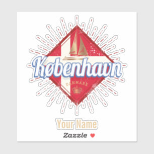 Adesivo Copenhaga Capital Dinamarca - Navio retrô à vela