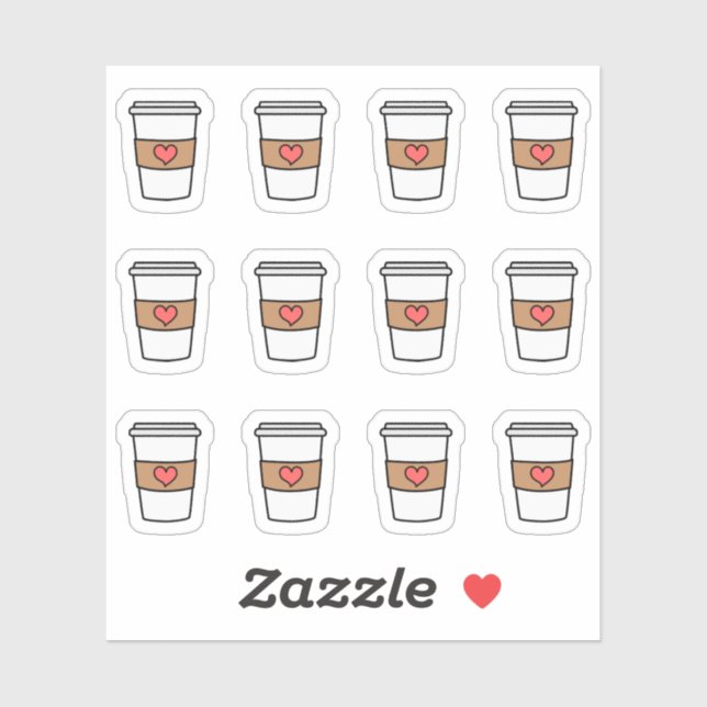 Adesivo Copo de Café Lembrete de Pausa Bujo Planner (Folha)