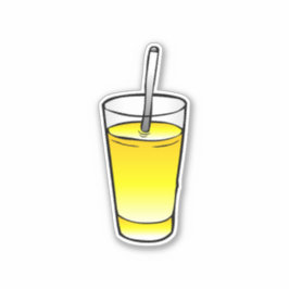 Adesivo Copo de vidro para suco de laranja