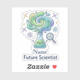 Adesivo Copo Personalizado Nome Cientista Futuro Escola