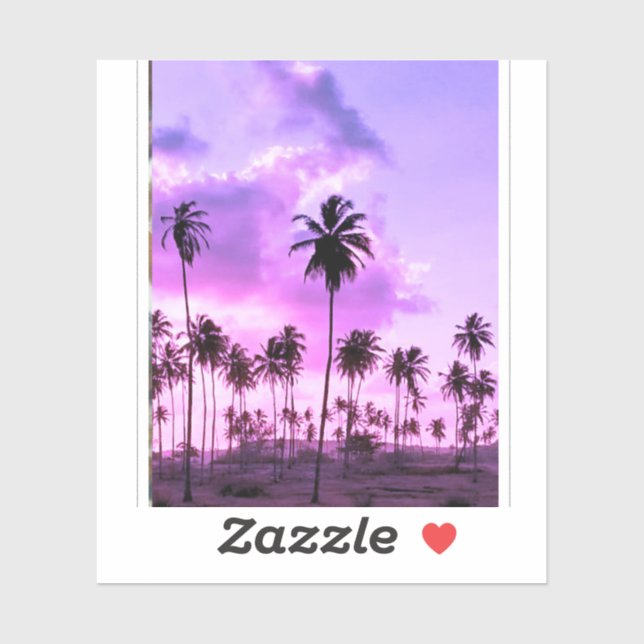 Adesivo coqueiral ao entardecer (Folha)