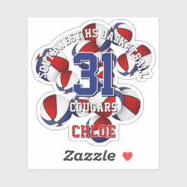 Adesivo cor azul vermelha do grupo basketbolas do grupo no