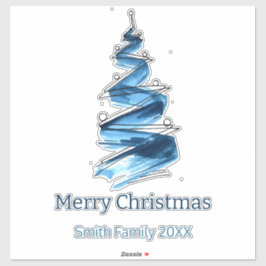 Adesivo Cor da Água da Árvore de Natal Azul