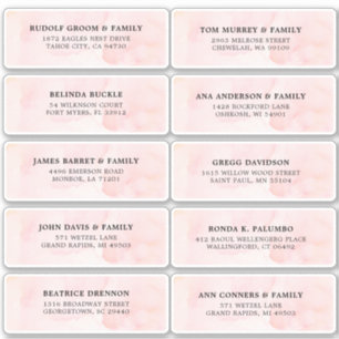 Adesivo Cor d'água de marfim rosa-pincelada Endereço de co