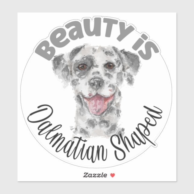 Adesivo Cor d'água do retrato de cão Dalmático (Folha)