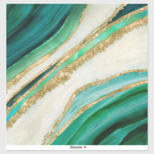 Adesivo Cor de água verde esmeralda e ouro