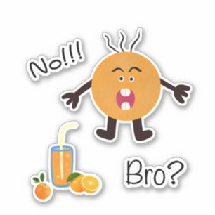 Adesivo Cor de laranja engraçada