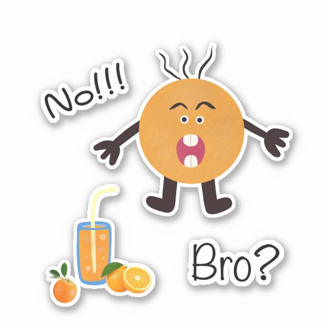Adesivo Cor de laranja engraçada (Frente)