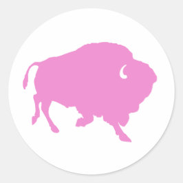 adesivo cor-de-rosa redondo de búfalo
