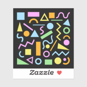 Adesivo Cor do padrão de forma do estilo 80s em preto