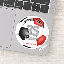 Adesivo Cor do time de futebol preto vermelho personalizad